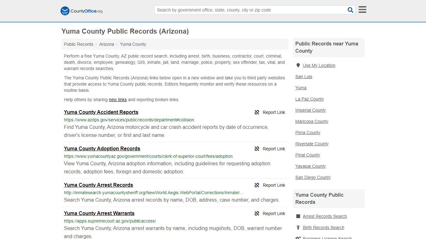 Yuma County Public Records (Arizona) - County Office